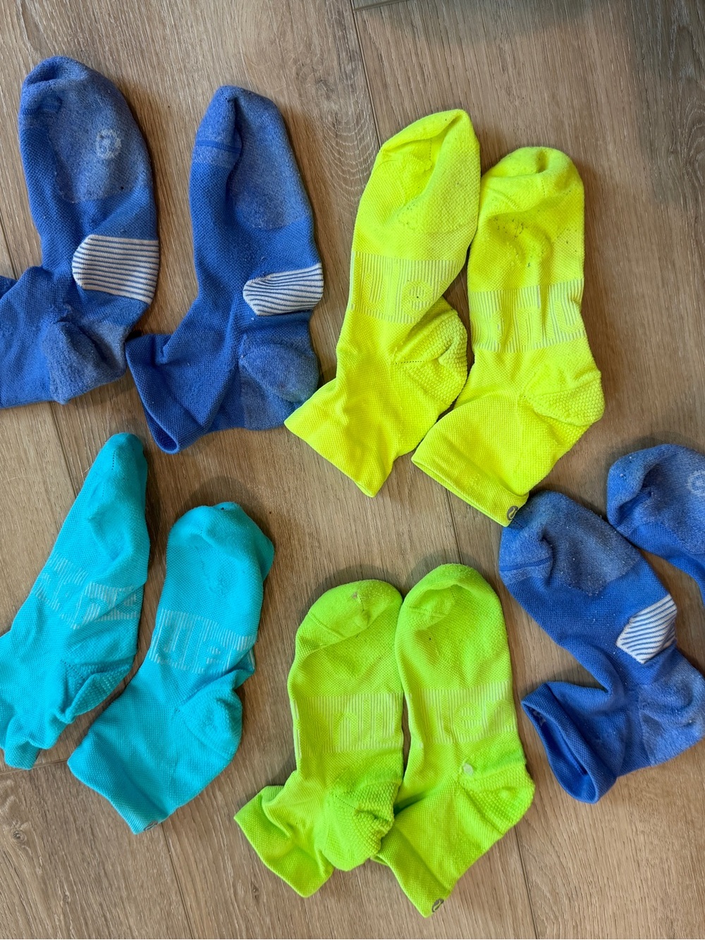 Women’s Lulu Performance Athletic Socks - Neon Yellow, Teal, Royal Blue